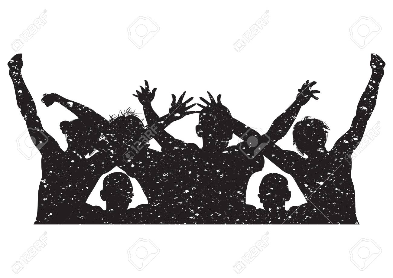 Silhouette Of People Cheering Royalty Free Cliparts Vectors And Stock Illustration Image
