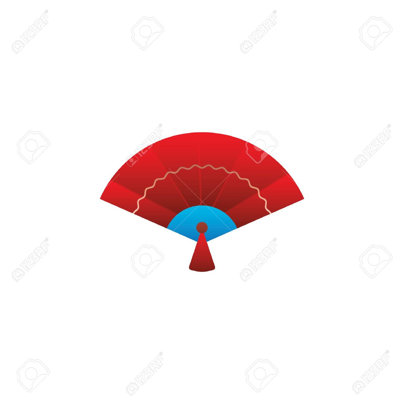 韓国の伝統的なうちわのイラスト素材 ベクタ Image