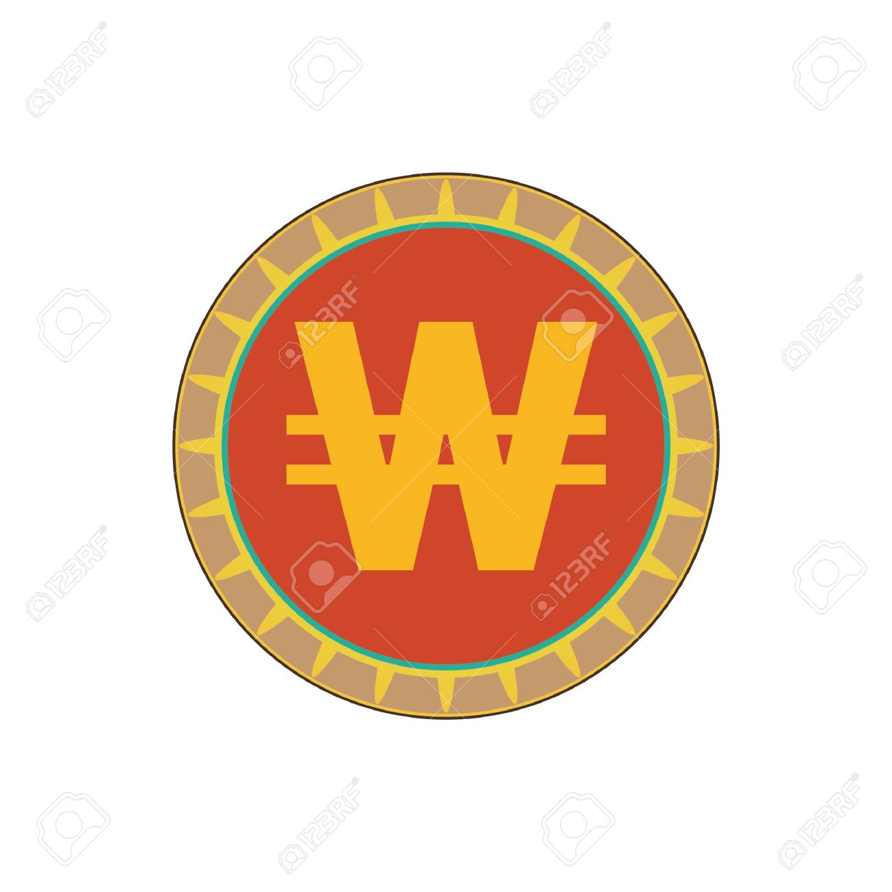 韓国ウォン通貨記号のイラスト素材 ベクタ Image 韓国ウォン通貨記号のイラスト素材 ベクタ Image