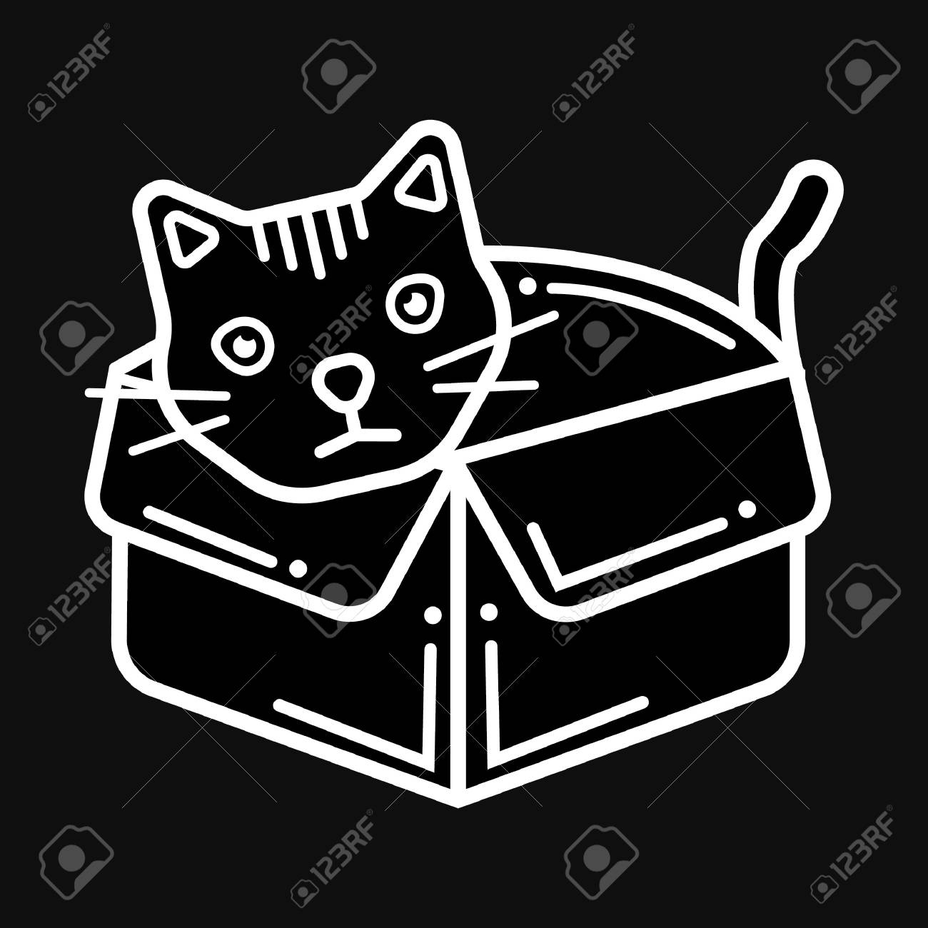 箱の中の猫 のイラスト素材 ベクタ Image