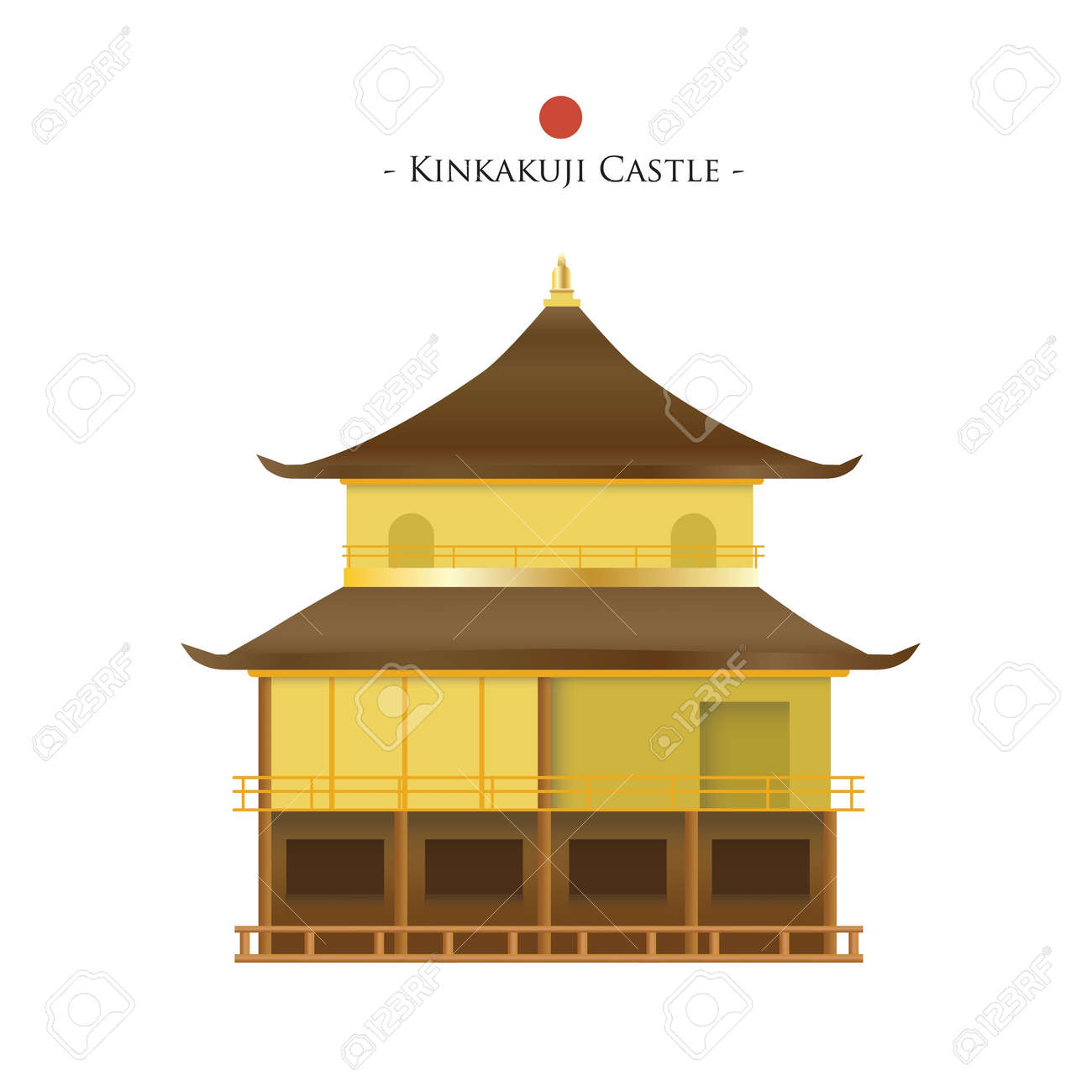 金閣寺 簡単 イラスト