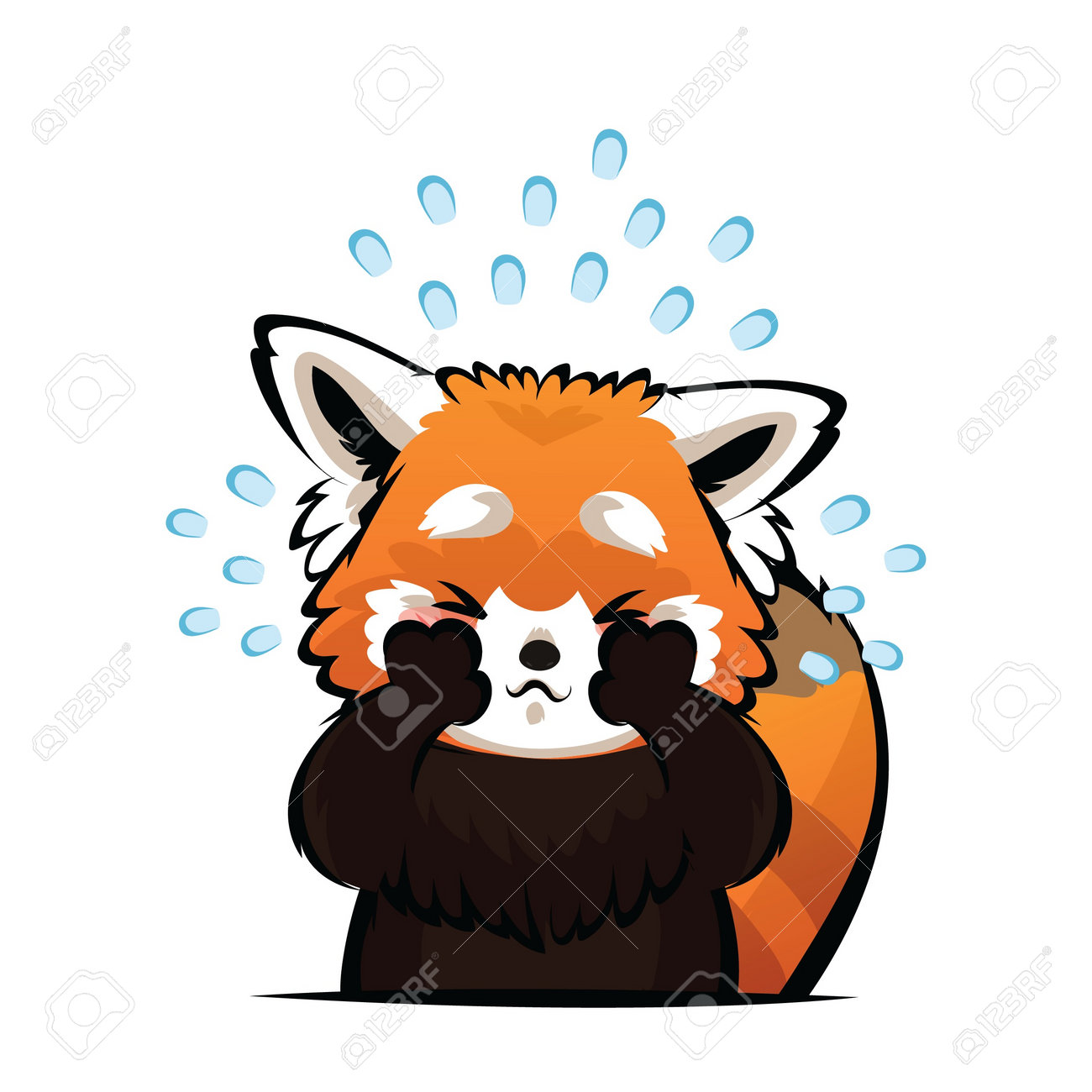 漫画のレッサーパンダが泣いている 無料ベクター＆イラスト 189387663