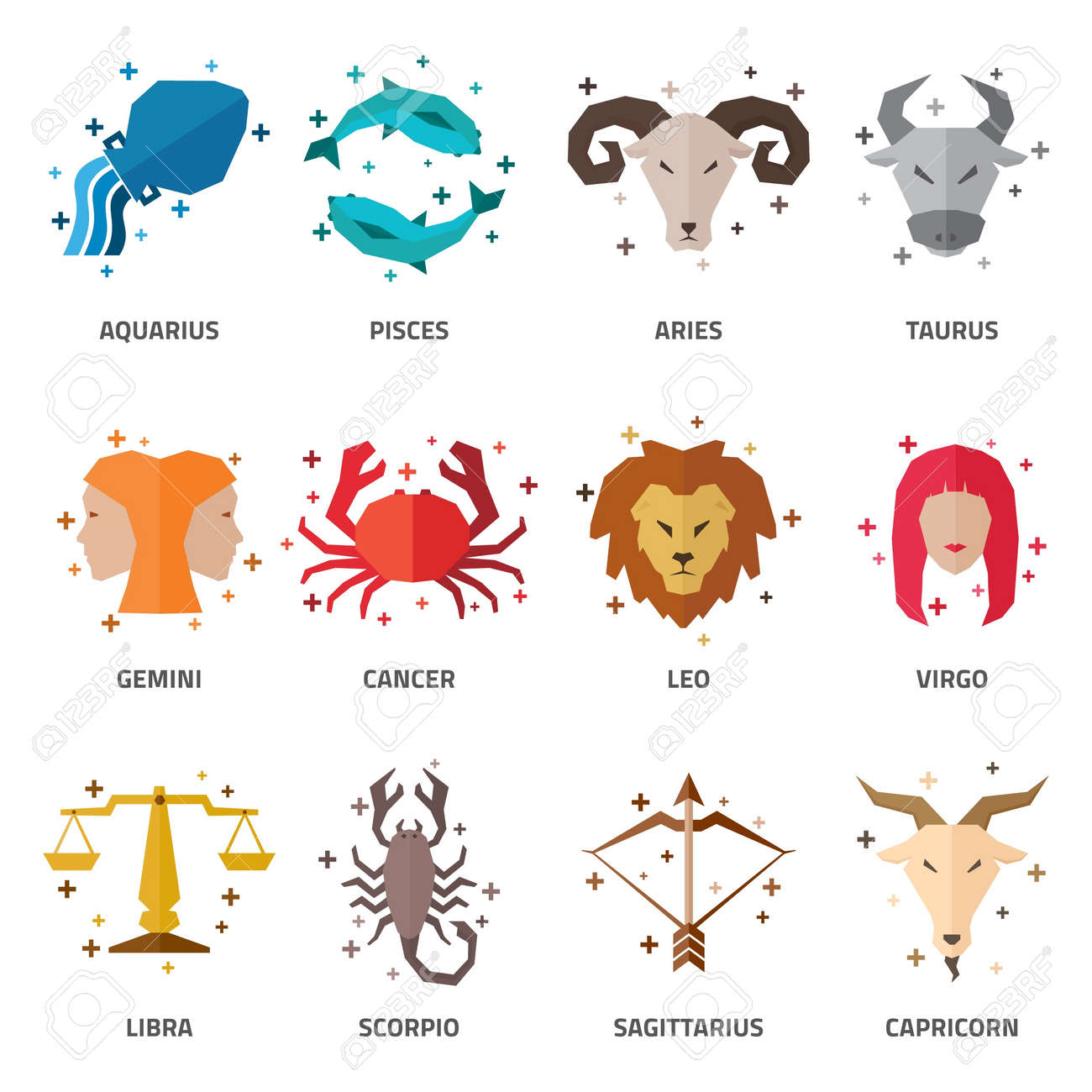Collection Of Horoscopes Ücretsiz Vektör ve grafik 189736452.