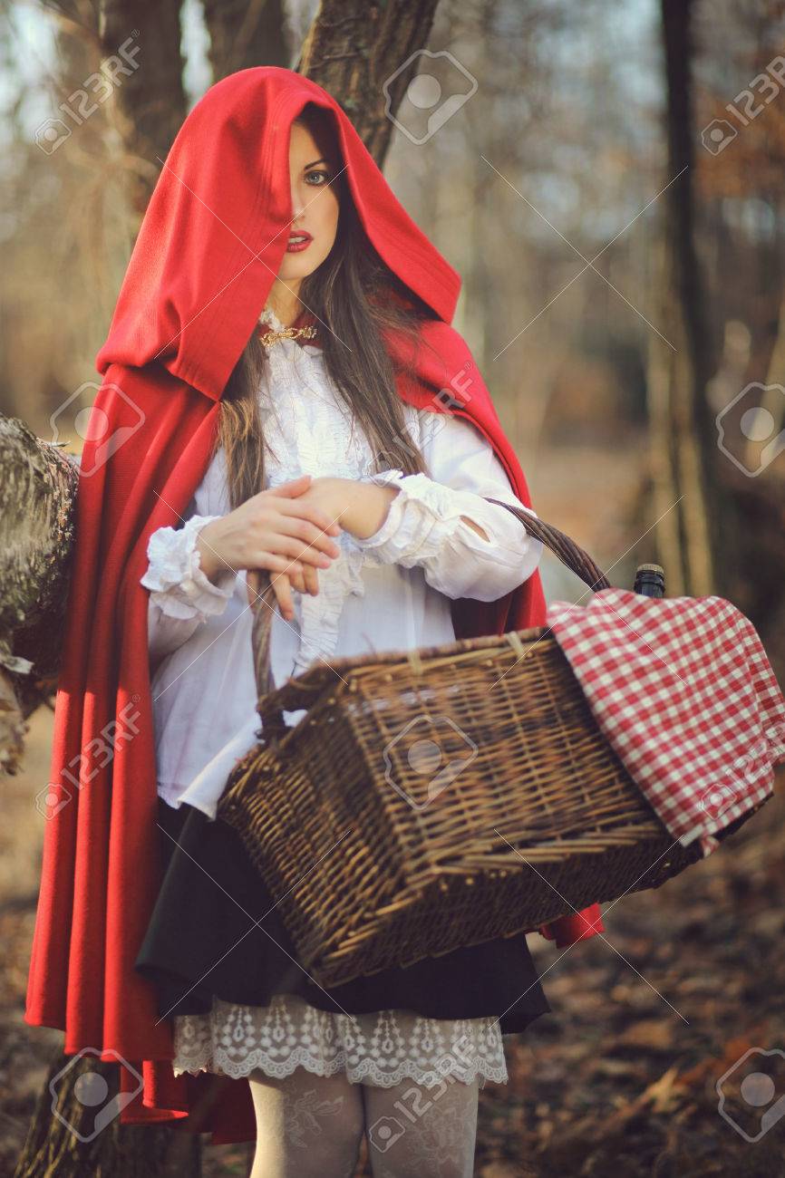 Dark Portrait Of Little Red Riding Hood With Wicker Basket In Stock Photo Picture And Royalty Free Image Image Dark Portrait Of Little Red Riding Hood With Wicker Basket In Stock Photo Picture And Royalty Free Image Image