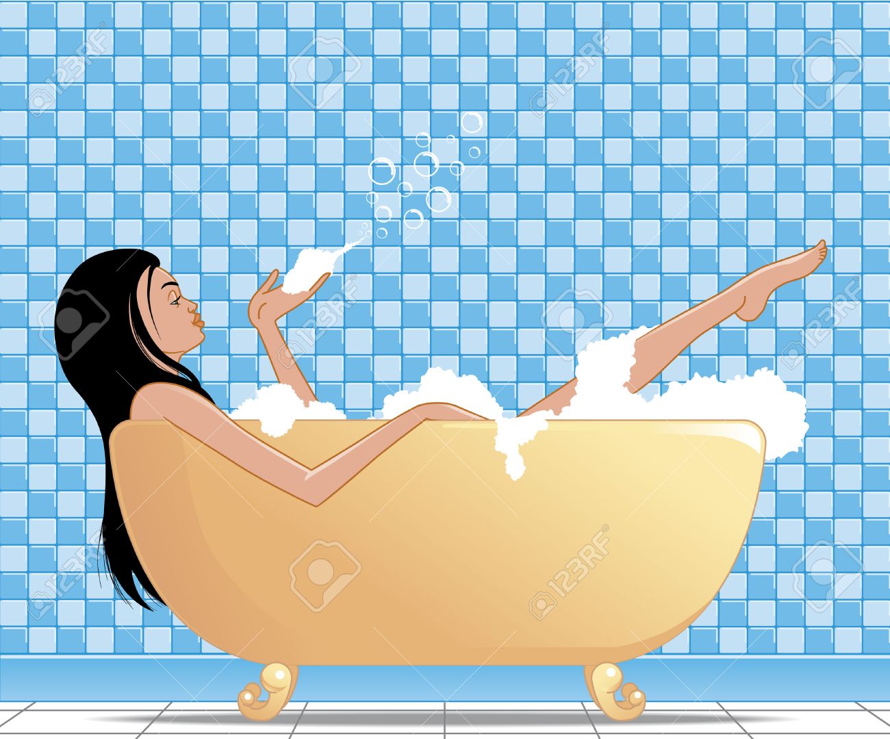 女風呂層状のイラスト素材 ベクタ Image 女風呂層状のイラスト素材 ベクタ Image