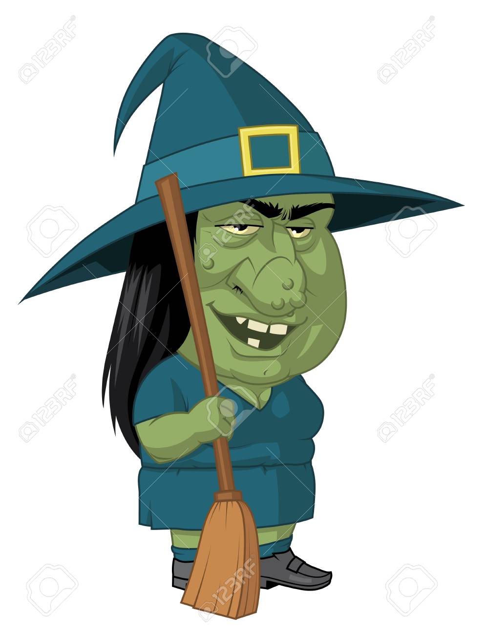 Illustration De Sorciere Avec Son Balai Banque D Images Et Photos Libres De Droits Image 3266