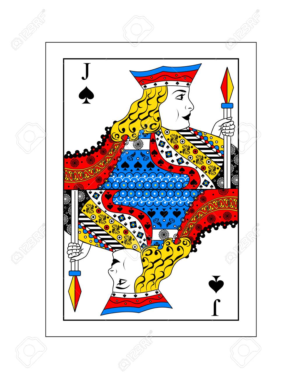 クラシックスタイルのスペードのジャックの美しいカード のイラスト素材 ベクタ Image クラシックスタイルのスペードのジャックの美しいカード のイラスト素材 ベクタ Image