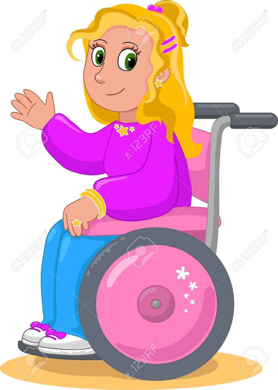 Happy young girl on her wheelchair - 15136263 Happy young girl on her wheelchair - 15136263