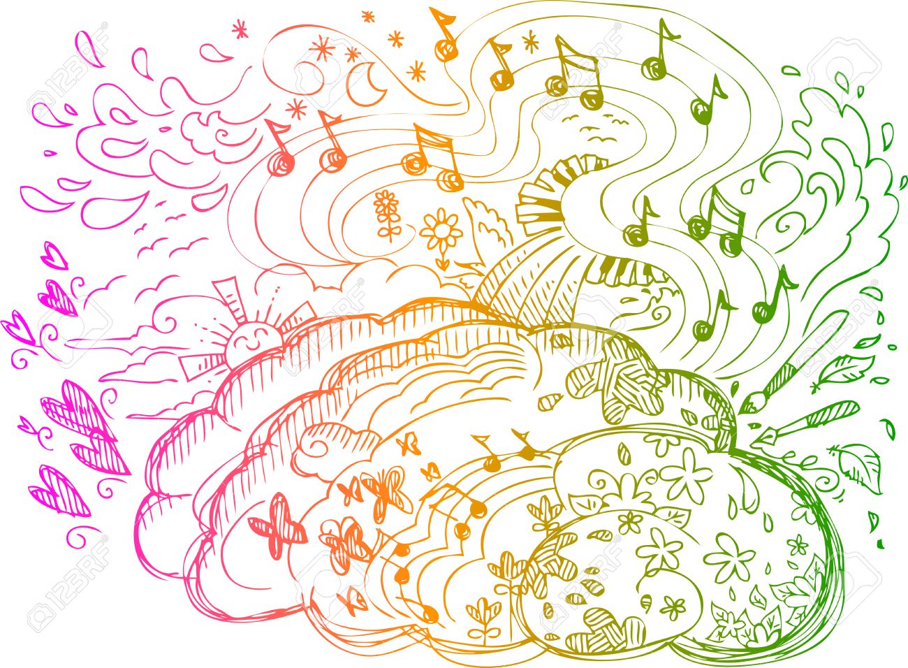 Right Brain hemisphere emotions, spiritual life, intuitions, music, creativity - 22280049 Right Brain hemisphere emotions, spiritual life, intuitions, music, creativity - 22280049