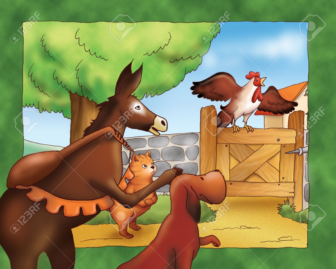 Un âne Un Chien Un Chat Et Un Coq Musiciens De Brême