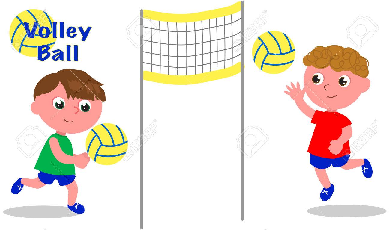 imagenes de niños jugando voleibol animados