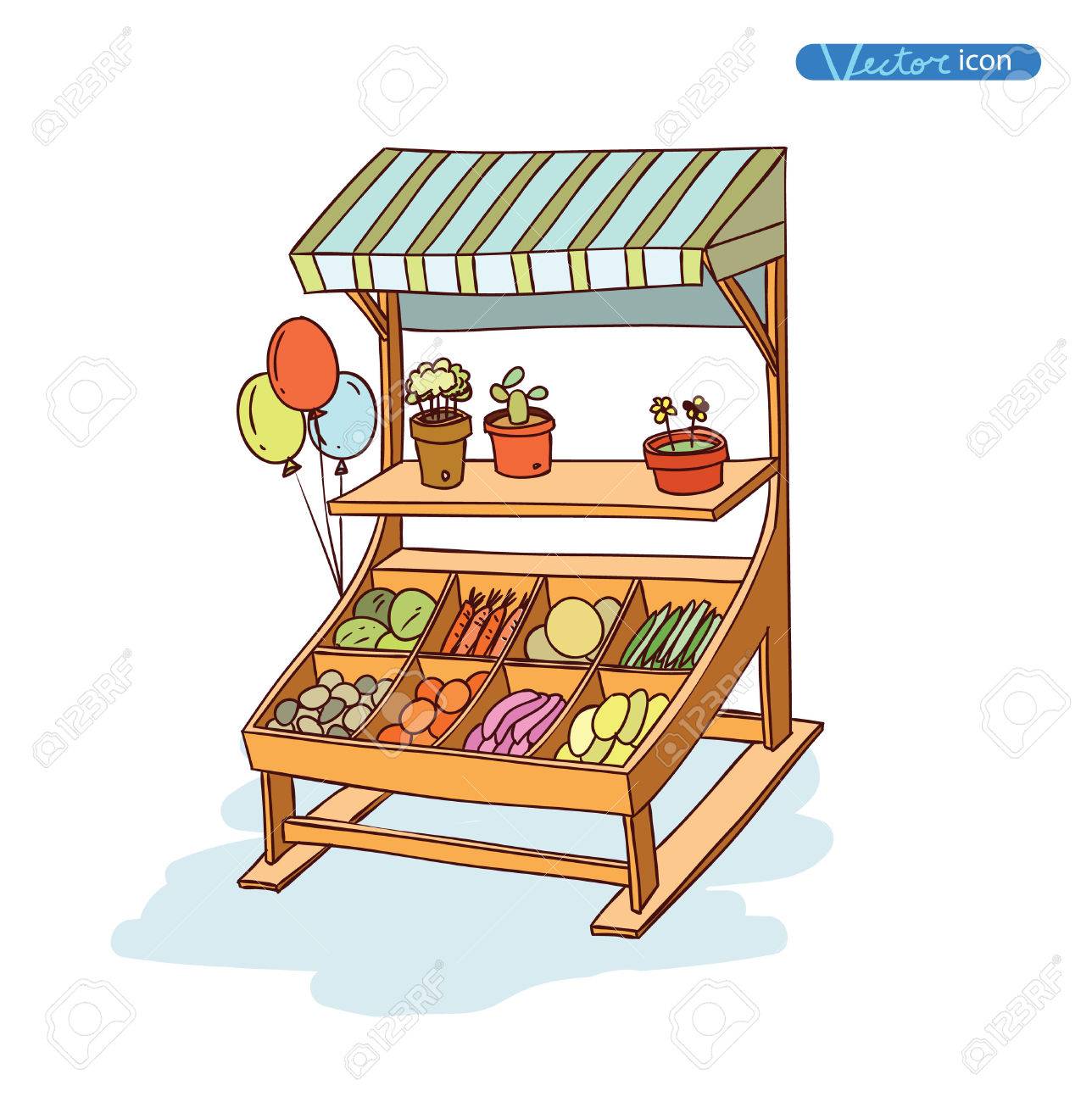 果物や野菜の屋台 ベクトル イラスト のイラスト素材 ベクタ Image 果物や野菜の屋台 ベクトル イラスト のイラスト素材 ベクタ Image