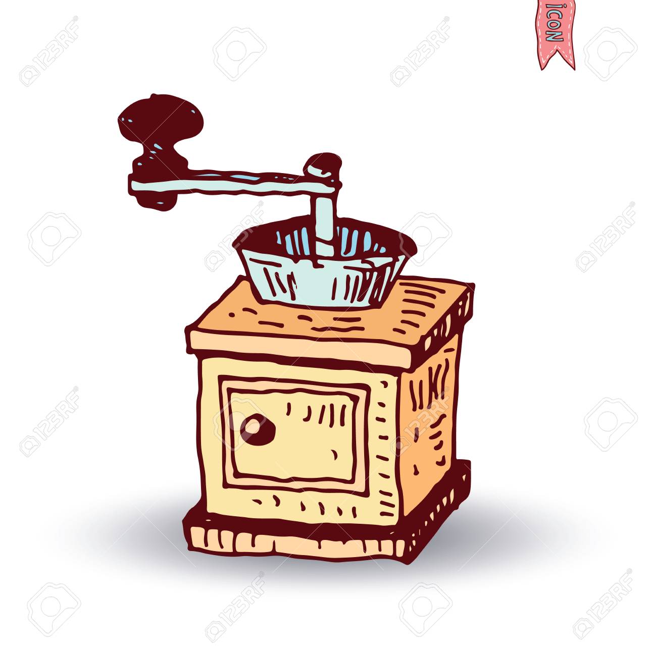 木製コーヒーミル ベクトル分離のイラスト素材 ベクタ Image