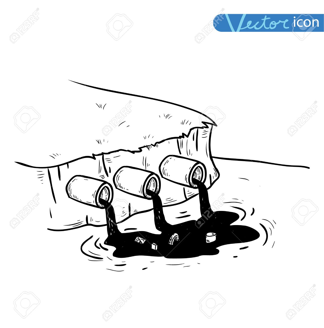 水質汚染 ベクトルのイラスト素材 ベクタ Image