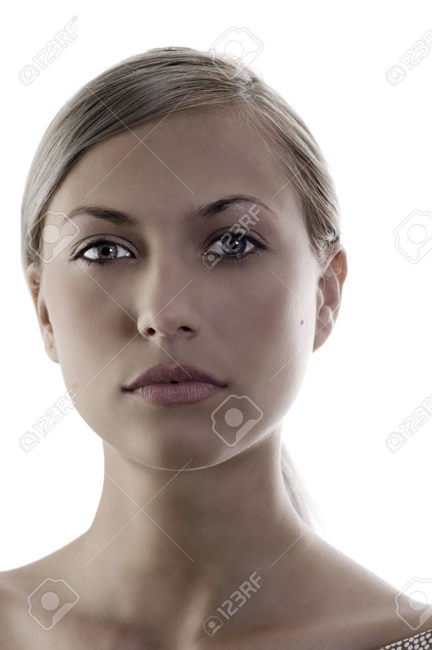 Sweet Beauty Desaturate Portrait Of Blond And Pretty Woman With Stock Photo Picture And Royalty Free Image Image