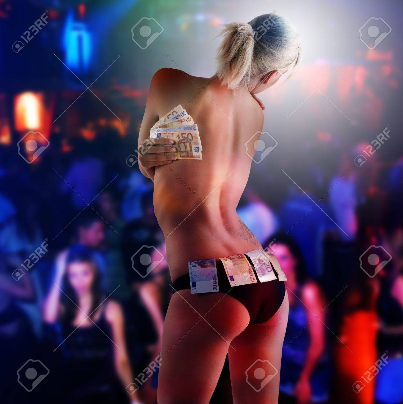 Beautyful Sexy Blond Girl Wearing Black