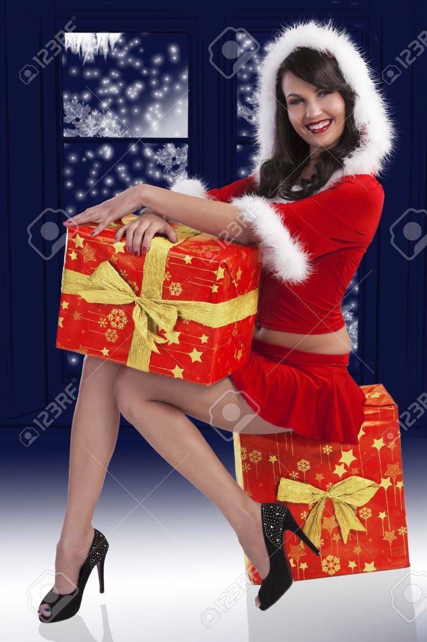 red christmas dress with white fur