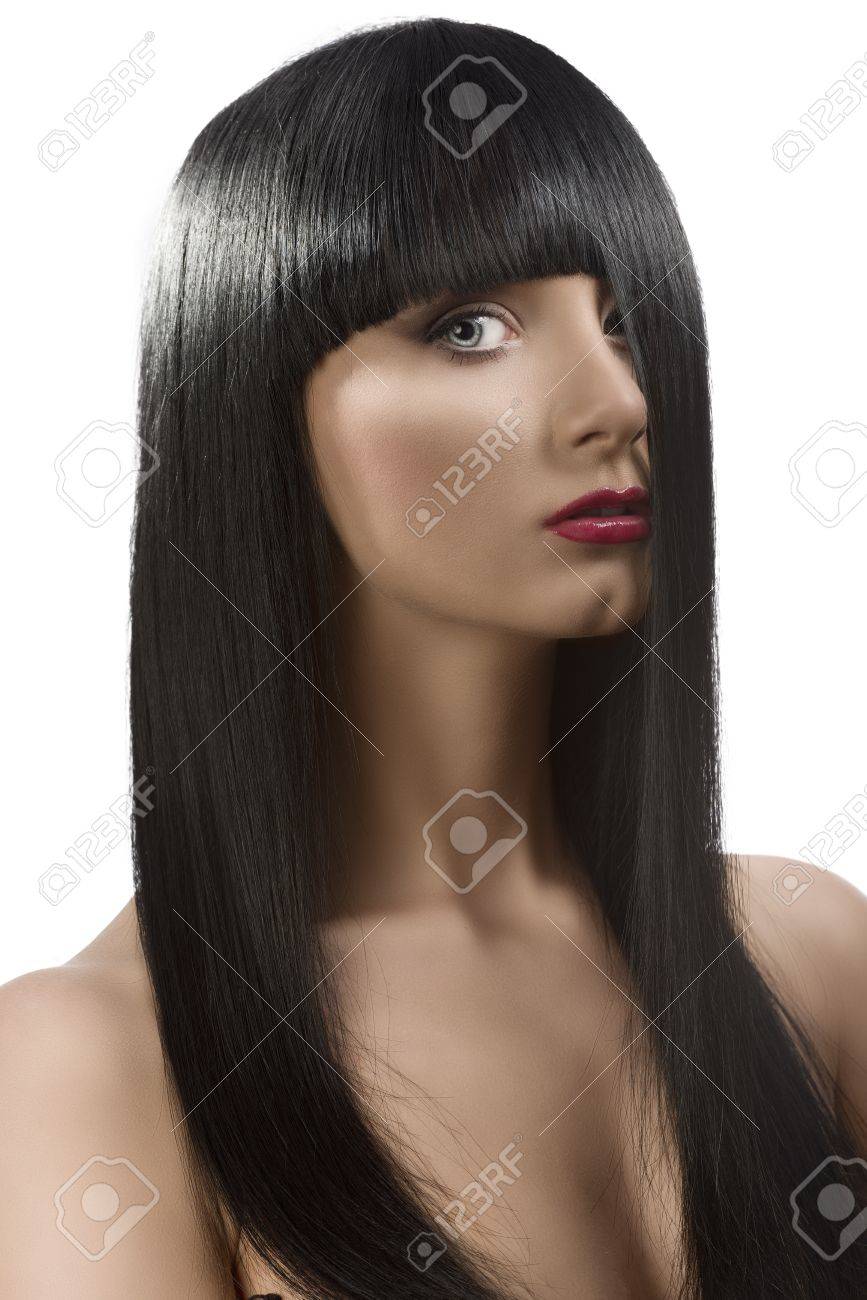 Retrato De Uma Menina Muito Triste Com Cabelo Liso Imagem de Stock - Imagem de atrativo, bonito: 186040627