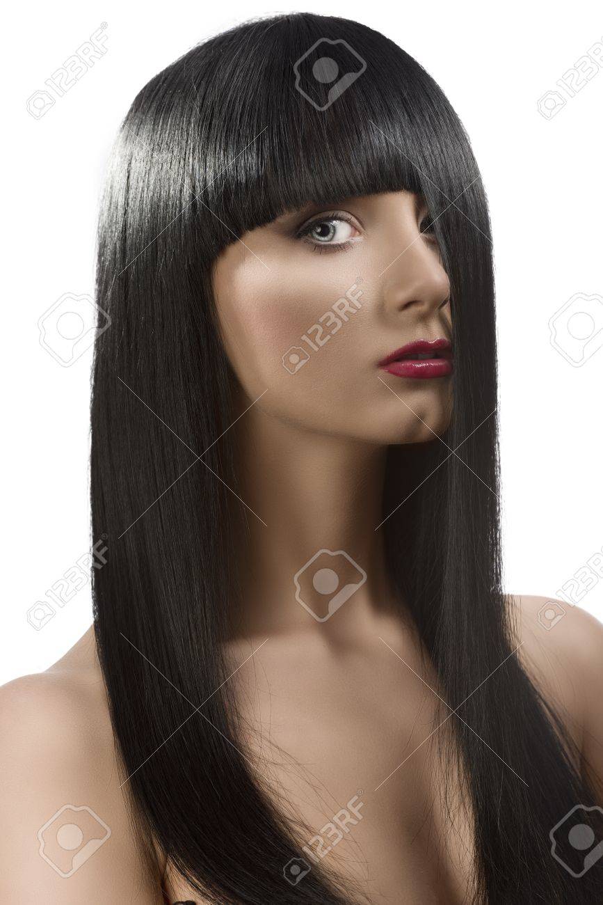 Retrato De Uma Menina Muito Triste Com Cabelo Liso Imagem de Stock - Imagem  de atrativo, bonito: 186040627