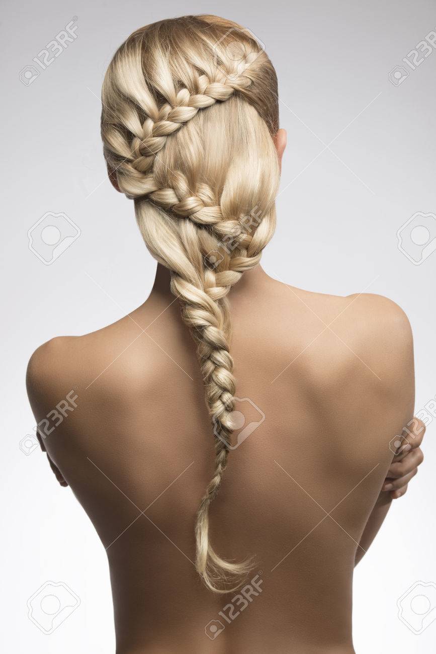 Very Sexy Girl With Long Braid Creative Hair Style Turned On