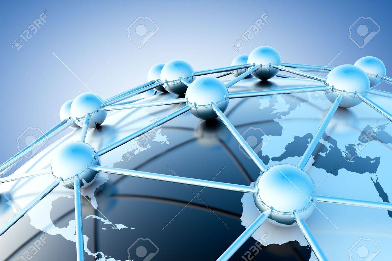 Networking and internet concept with globe world map - 18586039 Networking and internet concept with globe world map - 18586039