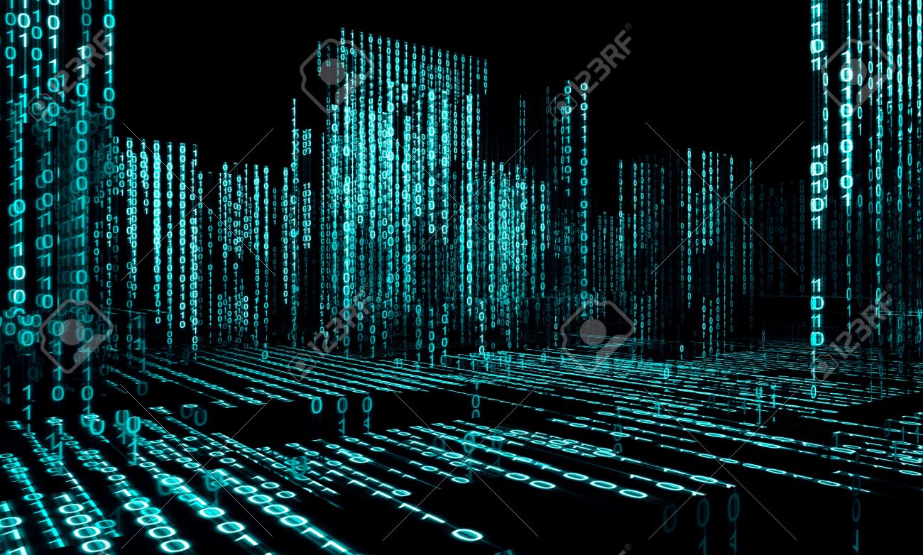 3d abstract architecture concept.Binary Language - 18586321 3d abstract architecture concept.Binary Language - 18586321