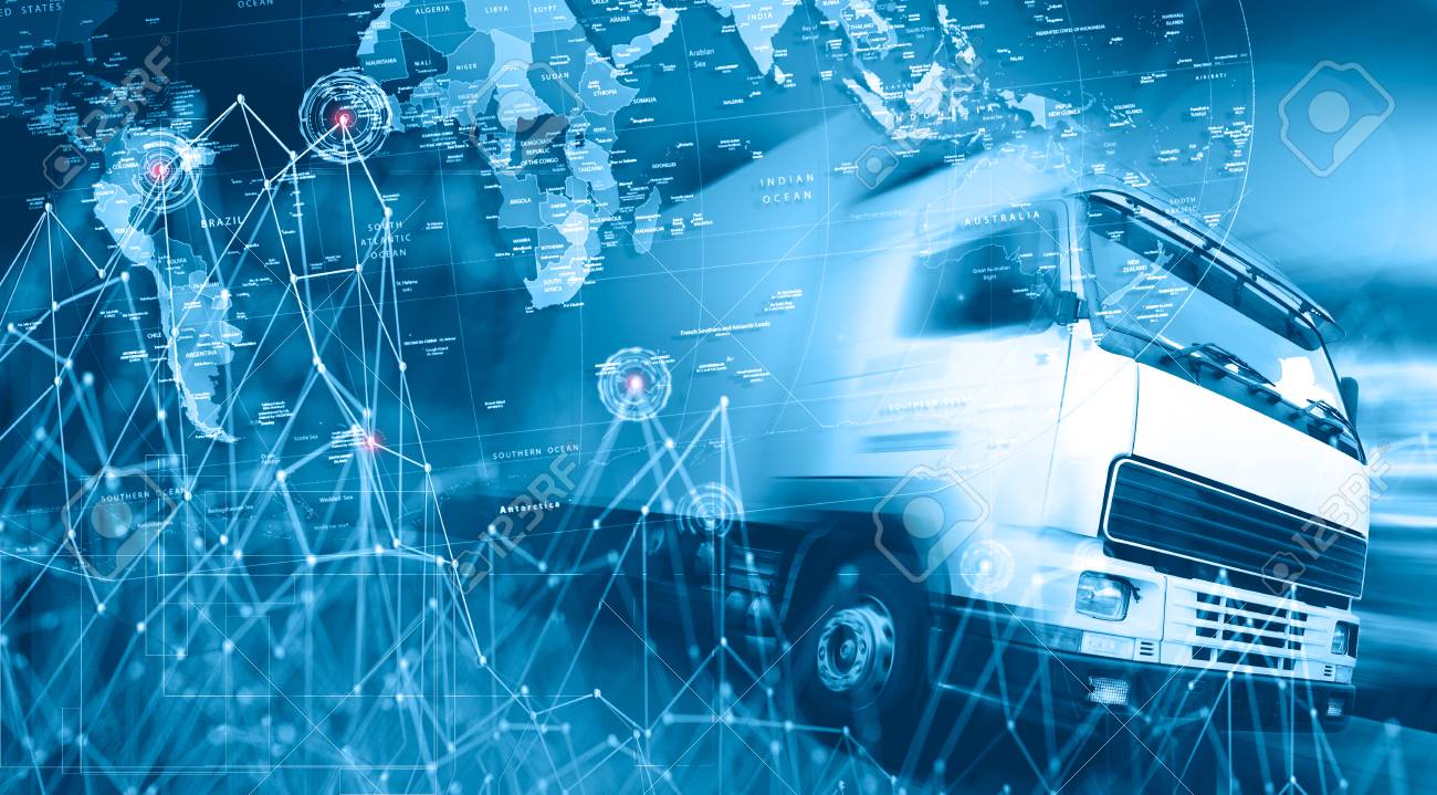 Abstract background Trucks,lorry and freight for transport concept.Highway and delivering. - 123595652 Abstract background Trucks,lorry and freight for transport concept.Highway and delivering. - 123595652
