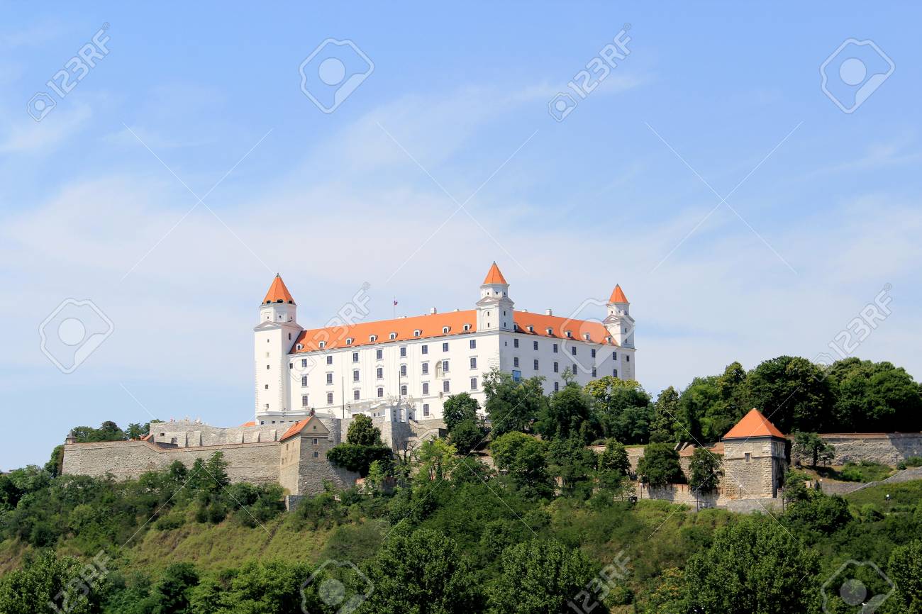 Bratislava Castle Situated On A Plateau 85 Metres 279 Ft Above Stock Photo Picture And Royalty Free Image Image