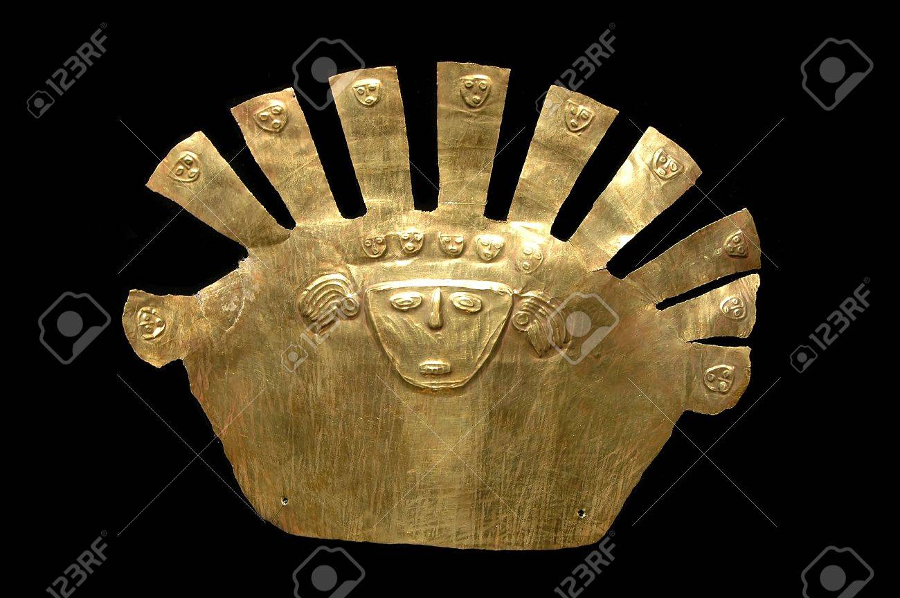 Download Gold Inca Mask With Black Background Stock Photo Picture And Royalty Free Image Image 7773227 PSD Mockup Templates