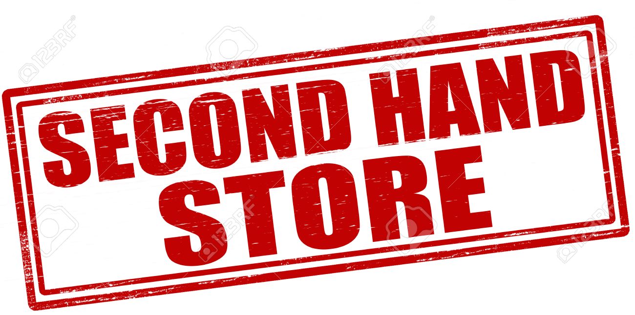 stamp with text second hand store inside vector illustration
