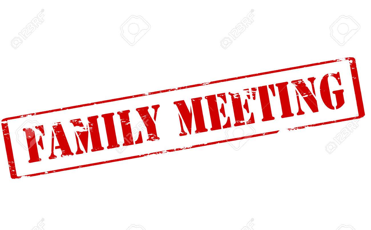rubber stamp with text family meeting inside vector illustration