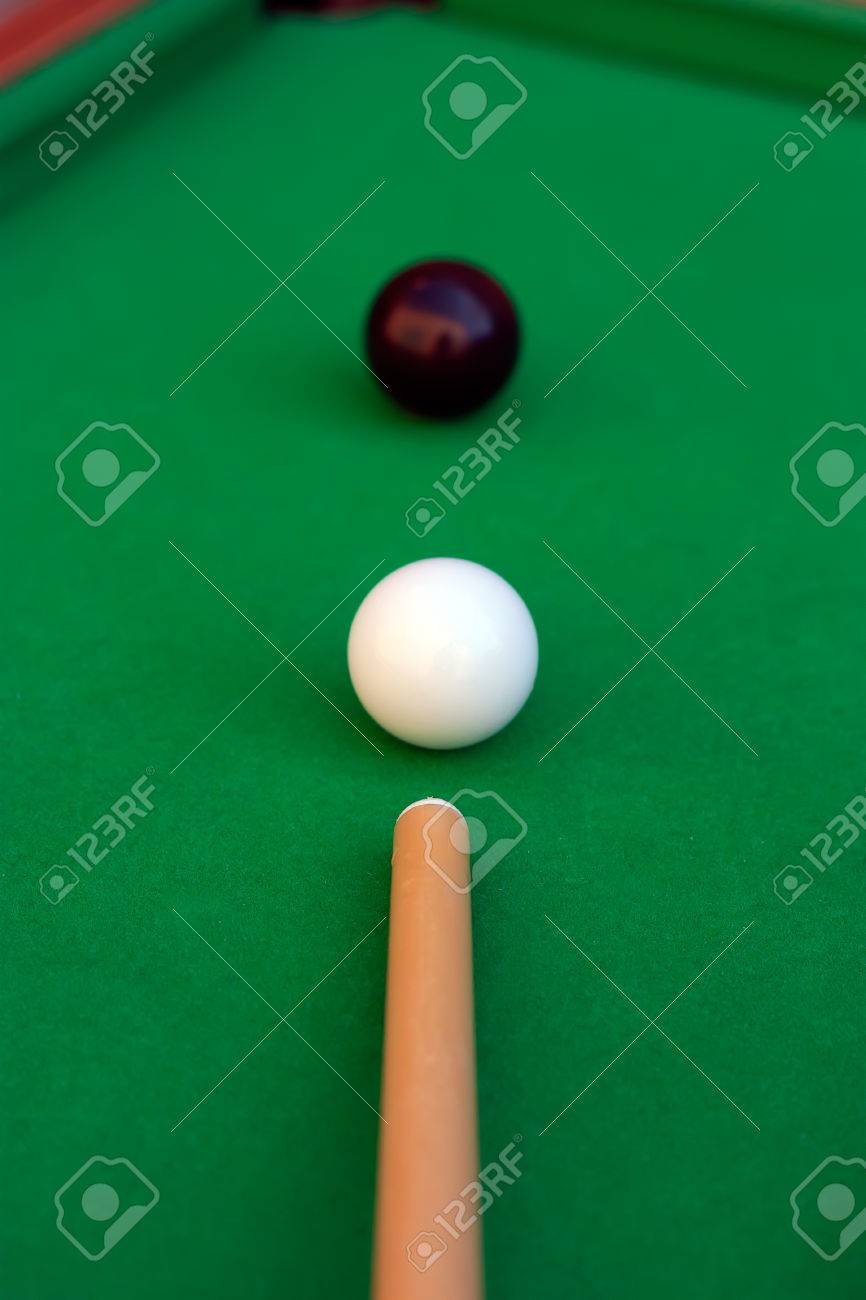 Billiard Or Pool Game. Black Eight Ball Close To The Corner Pocket ...