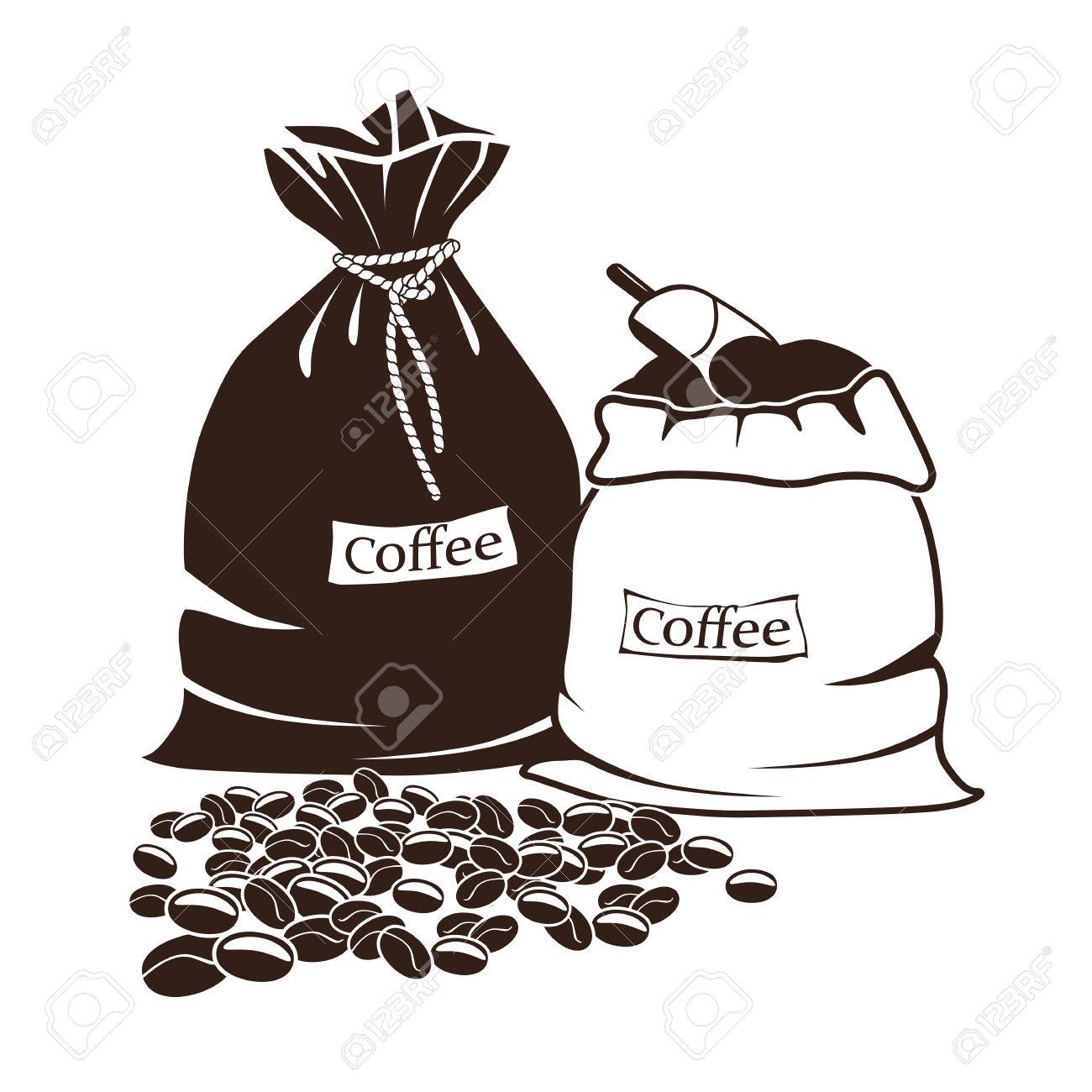 Sacke Mit Kaffee Und Kaffeebohnen Lizenzfrei Nutzbare Vektorgrafiken Clip Arts Illustrationen Image 52724200