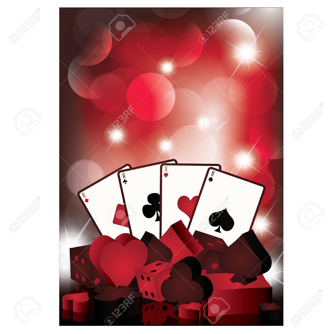 ポーカーのカードでカジノの壁紙 のイラスト素材 ベクタ Image 039