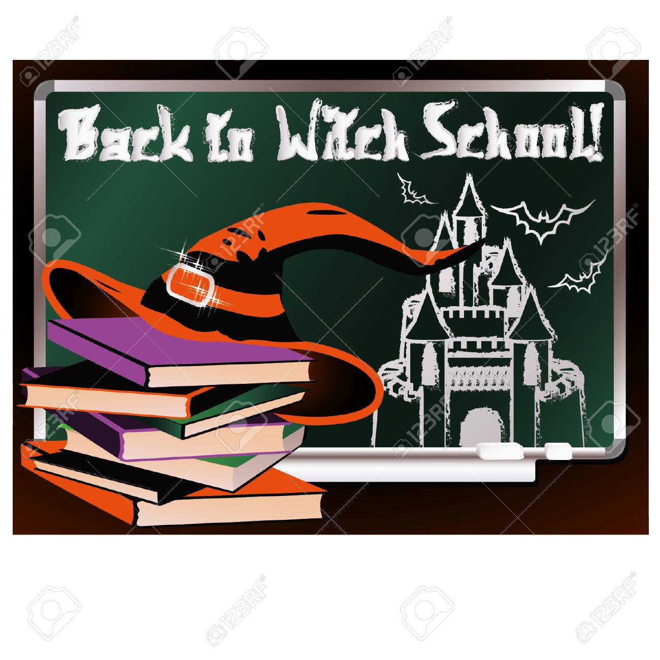 魔女の学校に戻る 魔法カード ベクトル イラストのイラスト素材 ベクタ Image