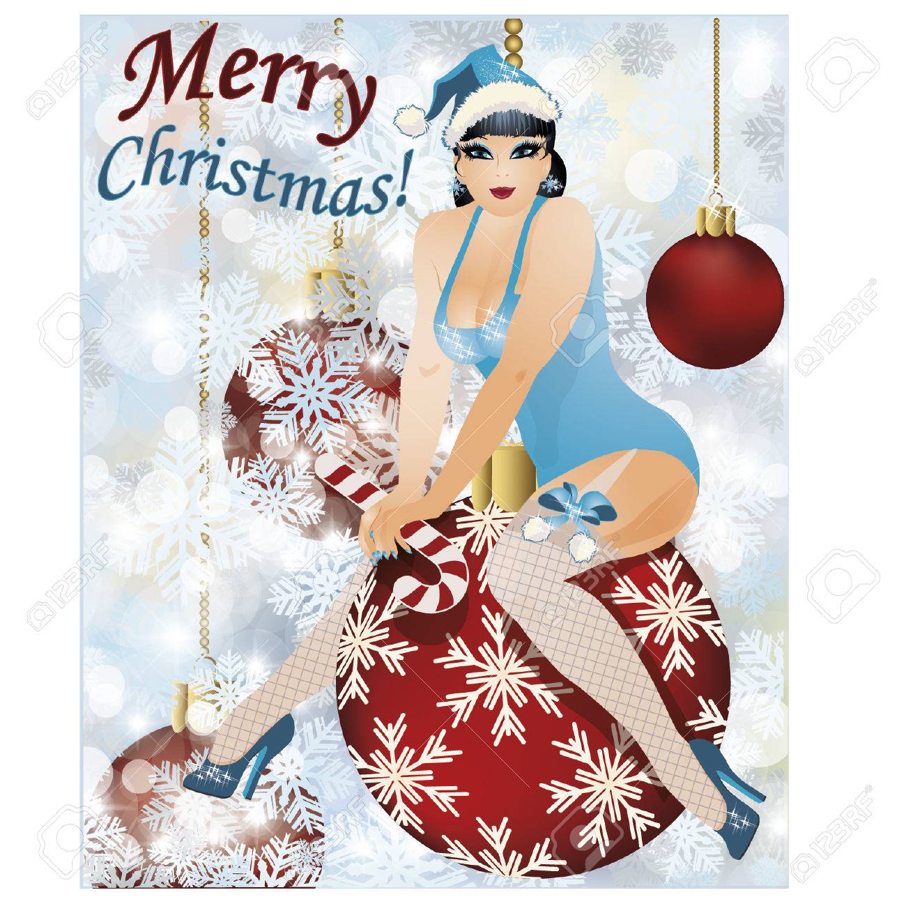 メリー クリスマス サンタ ガールの壁紙 のイラスト素材 ベクタ Image