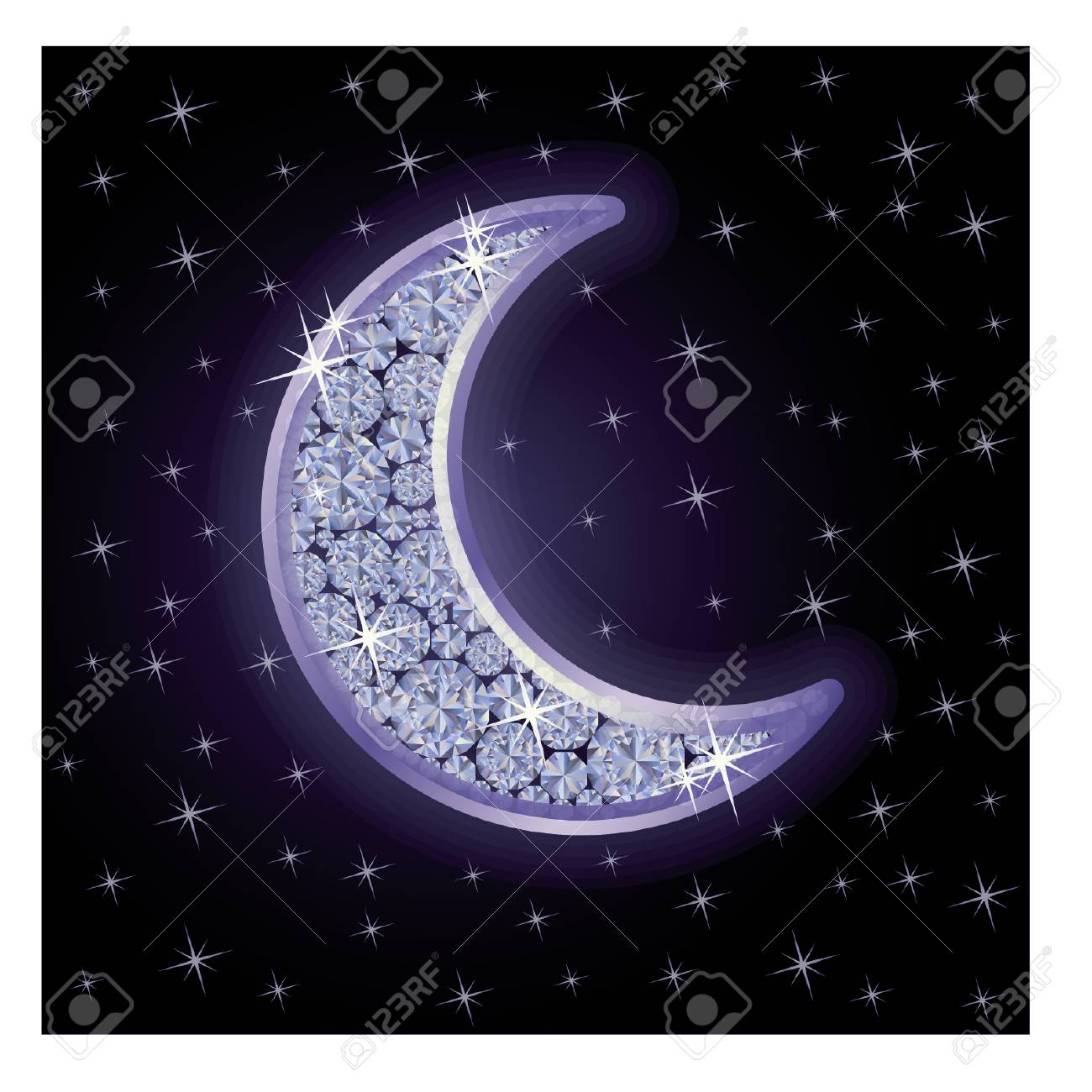 Luna De Diamante En El Cielo Estrellado Ilustracion Vectorial Ilustraciones Vectoriales Clip Art Vectorizado Libre De Derechos Image 66758316 luna de diamante en el cielo estrellado ilustracion vectorial