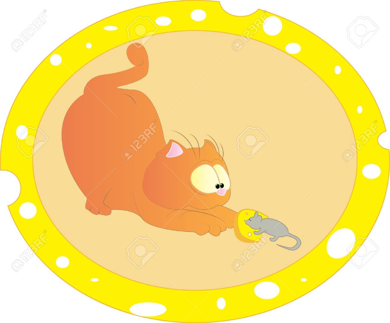 猫とねずみとチーズ のイラスト素材・ベクタ - . Image 16252124.