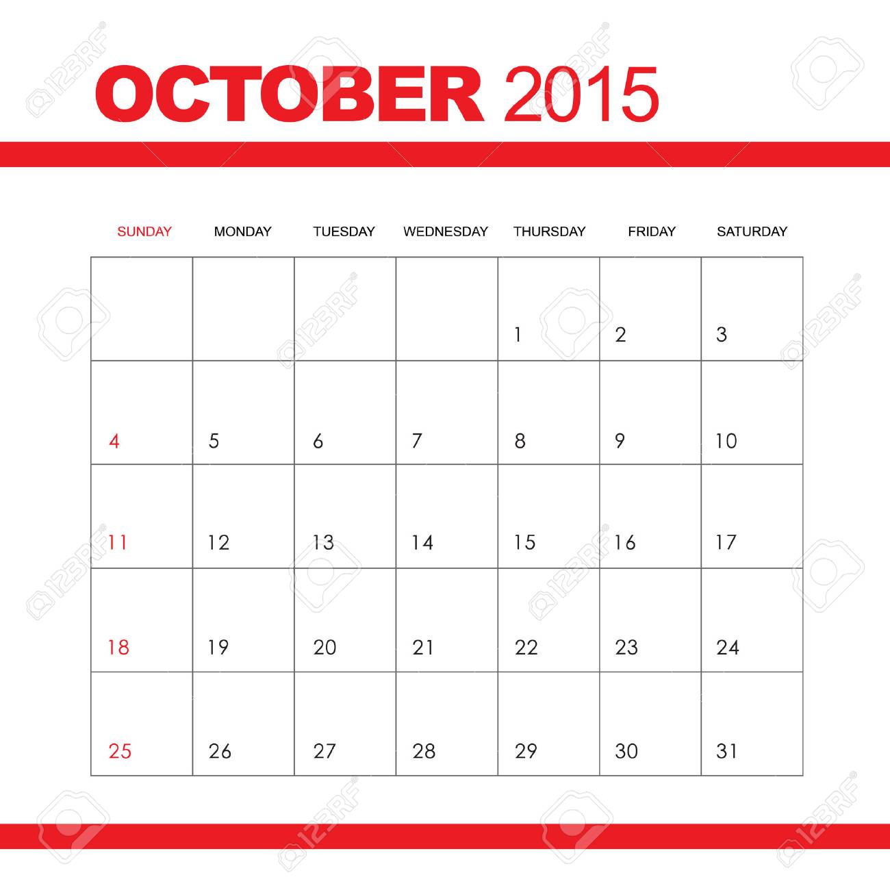 template of calendar for october 2015 oct 2015 calendar template
