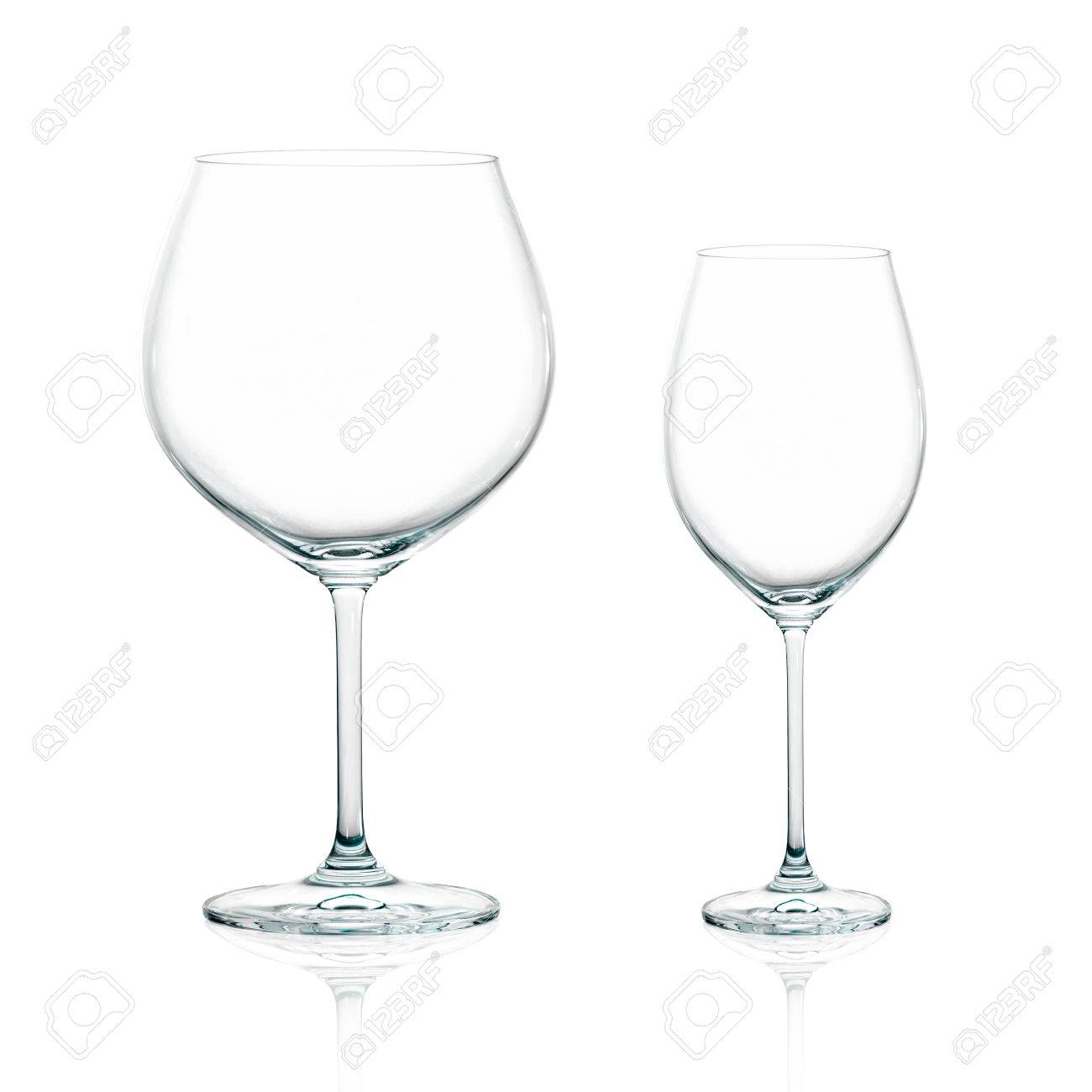Closeup Of Two Empty Cups For Wine Balloon Glass For Red Wine