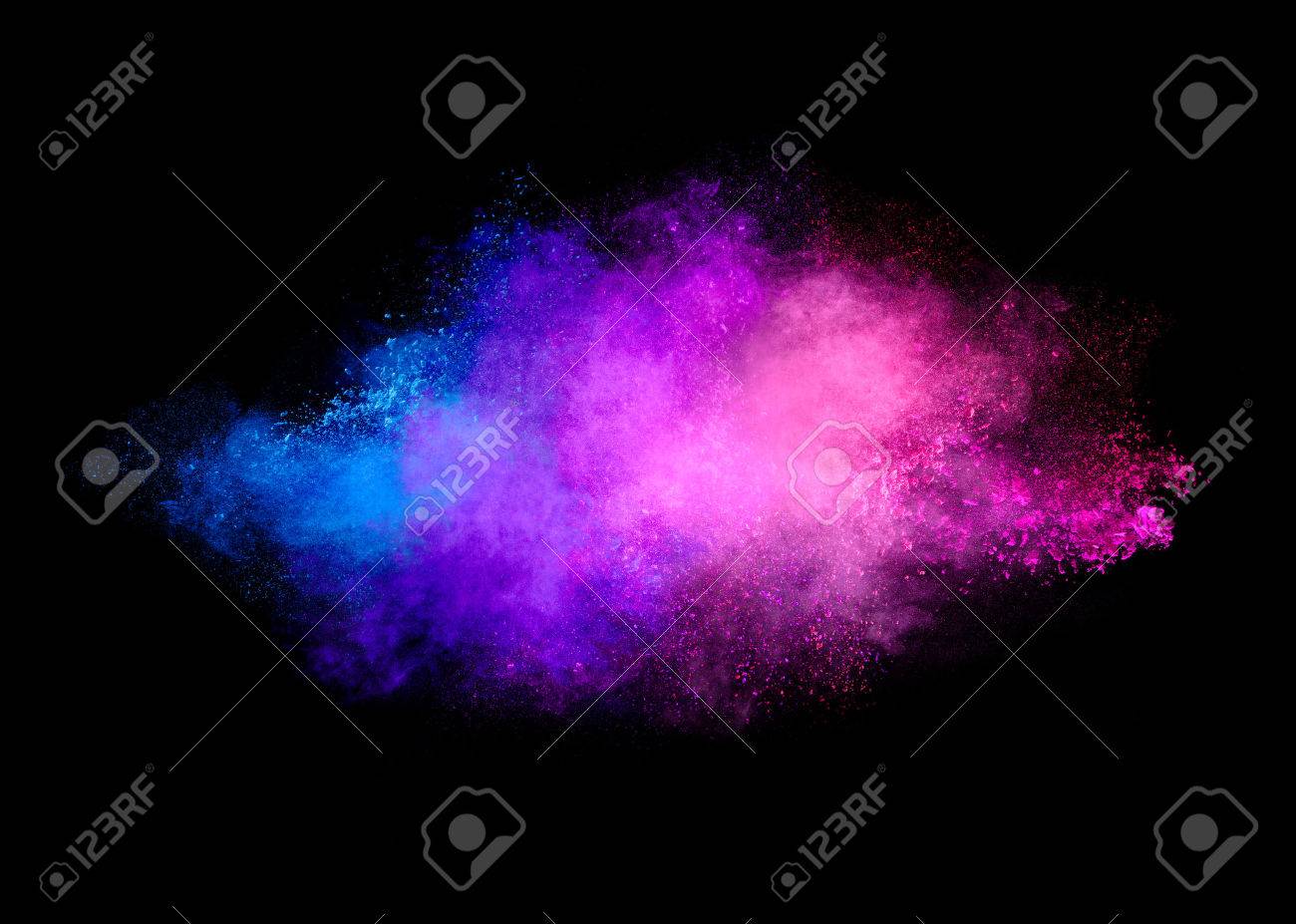 Colorful dust particle explosion resembling a pyrotechnic effect. Closeup of a color explosion isolated on black - 55314672 Colorful dust particle explosion resembling a pyrotechnic effect. Closeup of a color explosion isolated on black - 55314672
