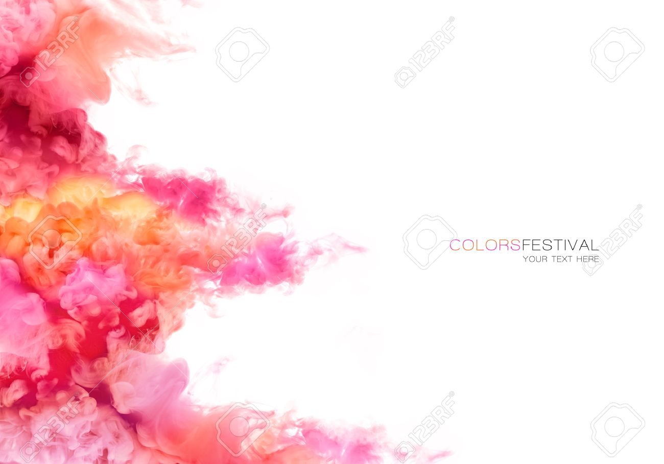 Closeup of colorful ink in water isolated on white background. Paint texture. Color Explosion - 60952016 Closeup of colorful ink in water isolated on white background. Paint texture. Color Explosion - 60952016