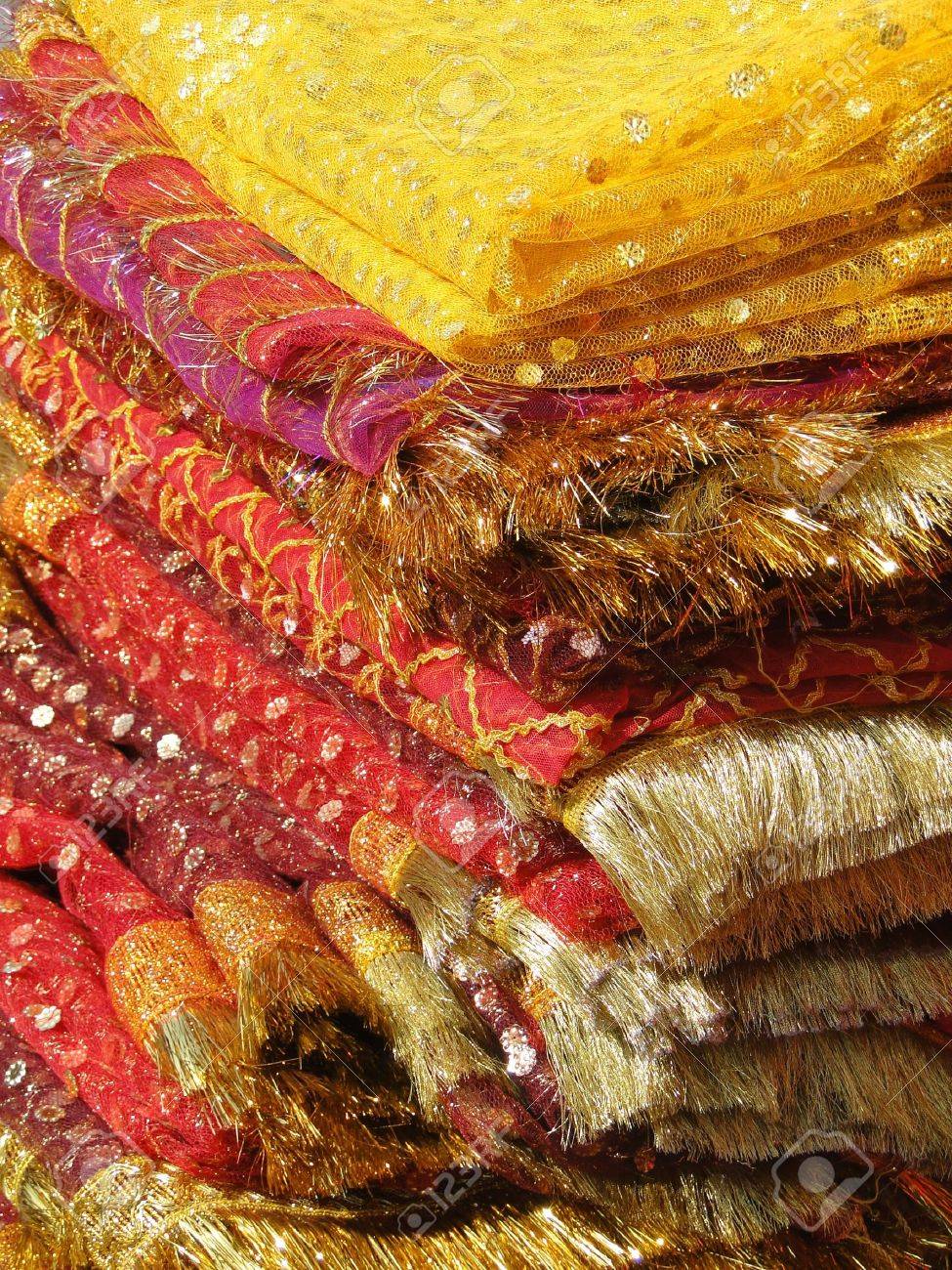 Fine silk brocade saree fabric in Lad Bazaar in Charminar, Hyderabad, Andhra Pradesh, India, Asia - 7115885 Fine silk brocade saree fabric in Lad Bazaar in Charminar, Hyderabad, Andhra Pradesh, India, Asia - 7115885