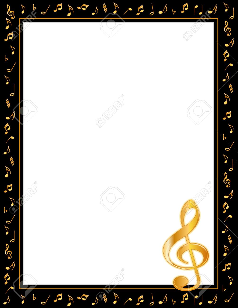 music entertainment poster frame black border gold music notes black poster frames