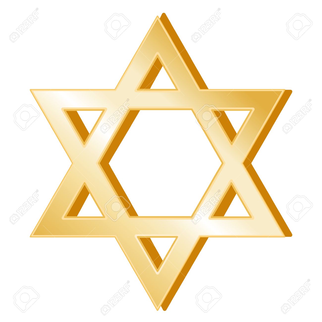 Symbole Du Judaisme Golden Star De David Symbole De La Foi Juive Sur Fond Blanc Clip Art Libres De Droits Vecteurs Et Illustration Image 12392253