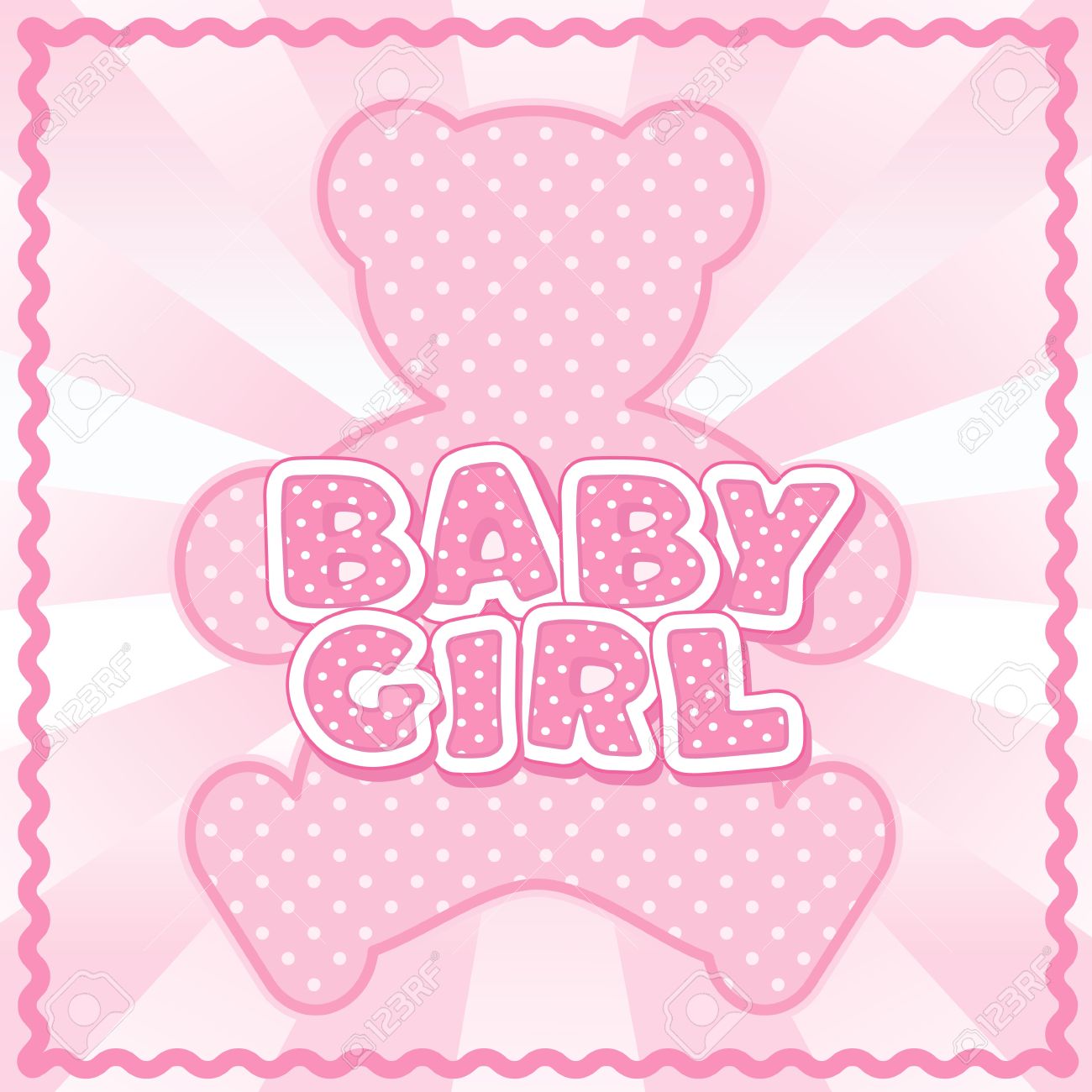 baby girl teddy bear polka dot block letters pastel pink