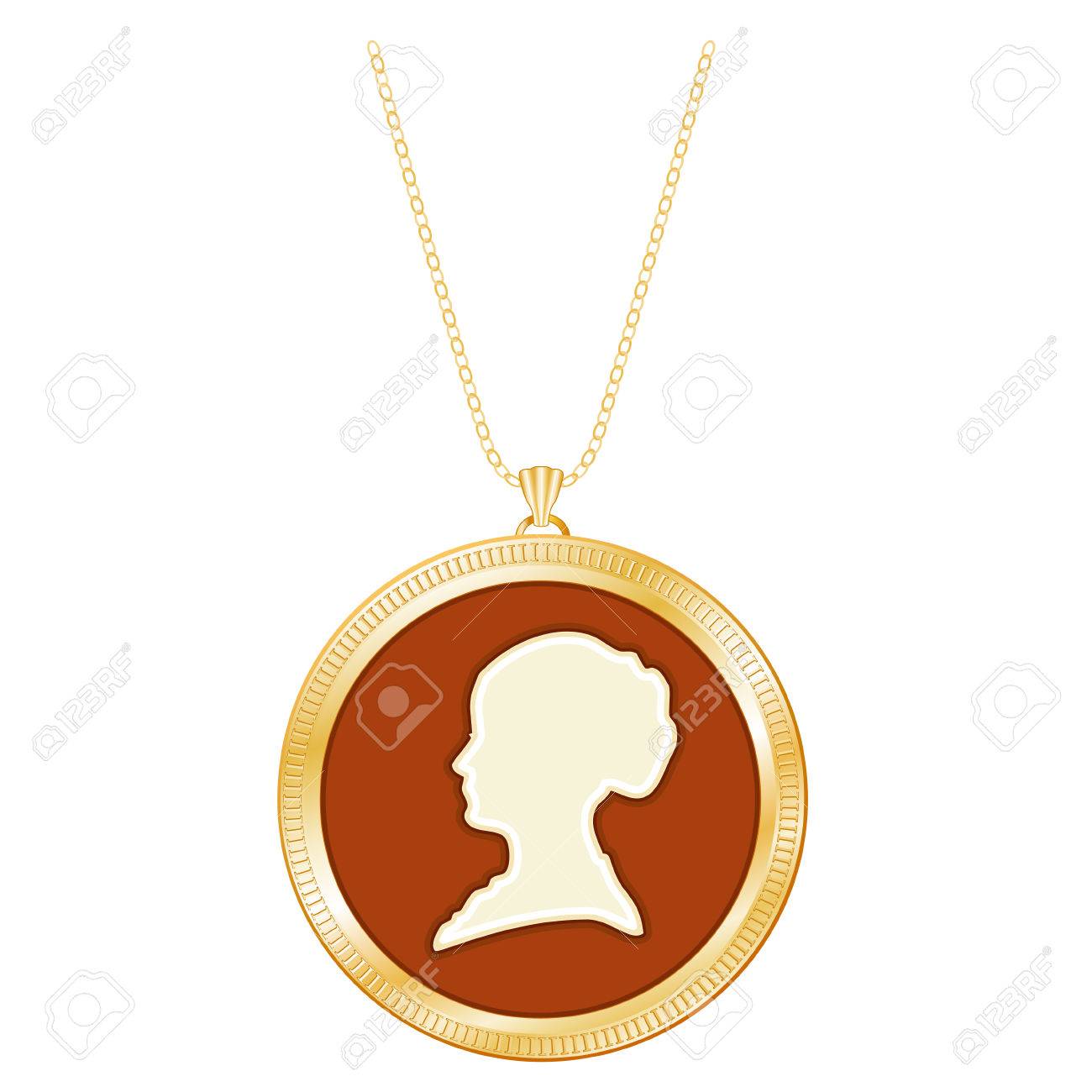 gold cameo locket vintage