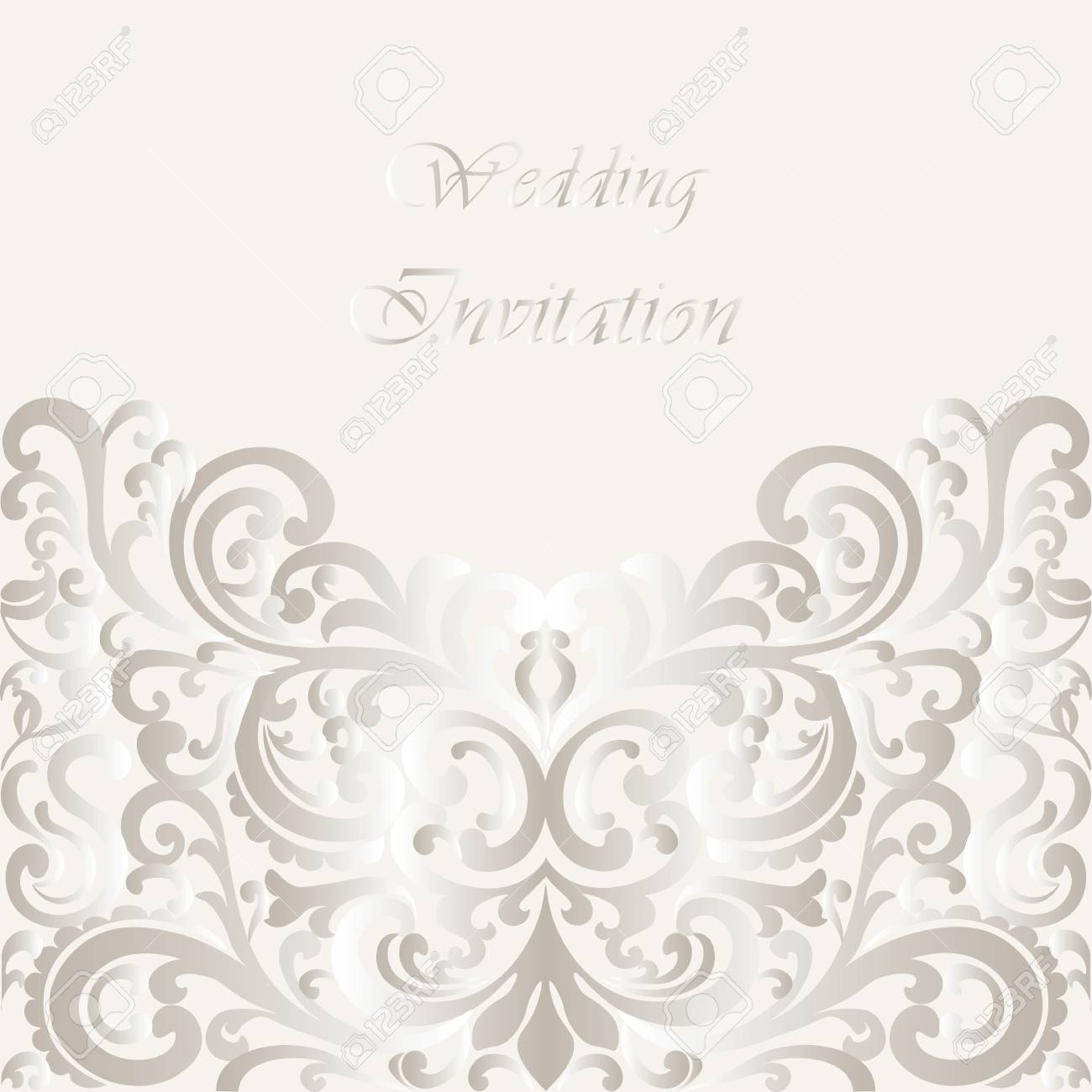 Wedding Invitation Card With Lace Shinny Ornament Gold Cream Royalty Free Cliparts Vectors And Stock Illustration Image 58636371