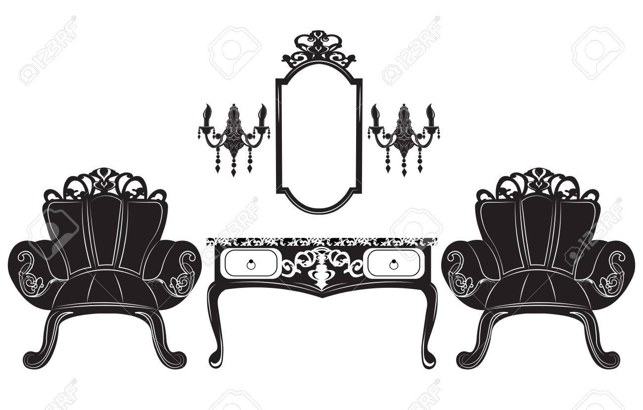 baroque style furniture ancient elegant baroque luxury ornamented furniture set style armchairs and table mirror frame decor luxury ornamented furniture set style baroque style furniture ancient elegant baroque luxury ornamented furniture set style armchairs and table mirror frame decor luxury ornamented furniture set style