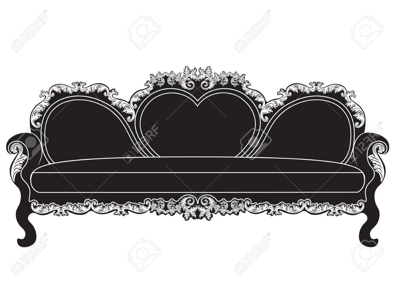 Vintage Upholstered Sofa Luxury Rich Carved Ornaments Furniture